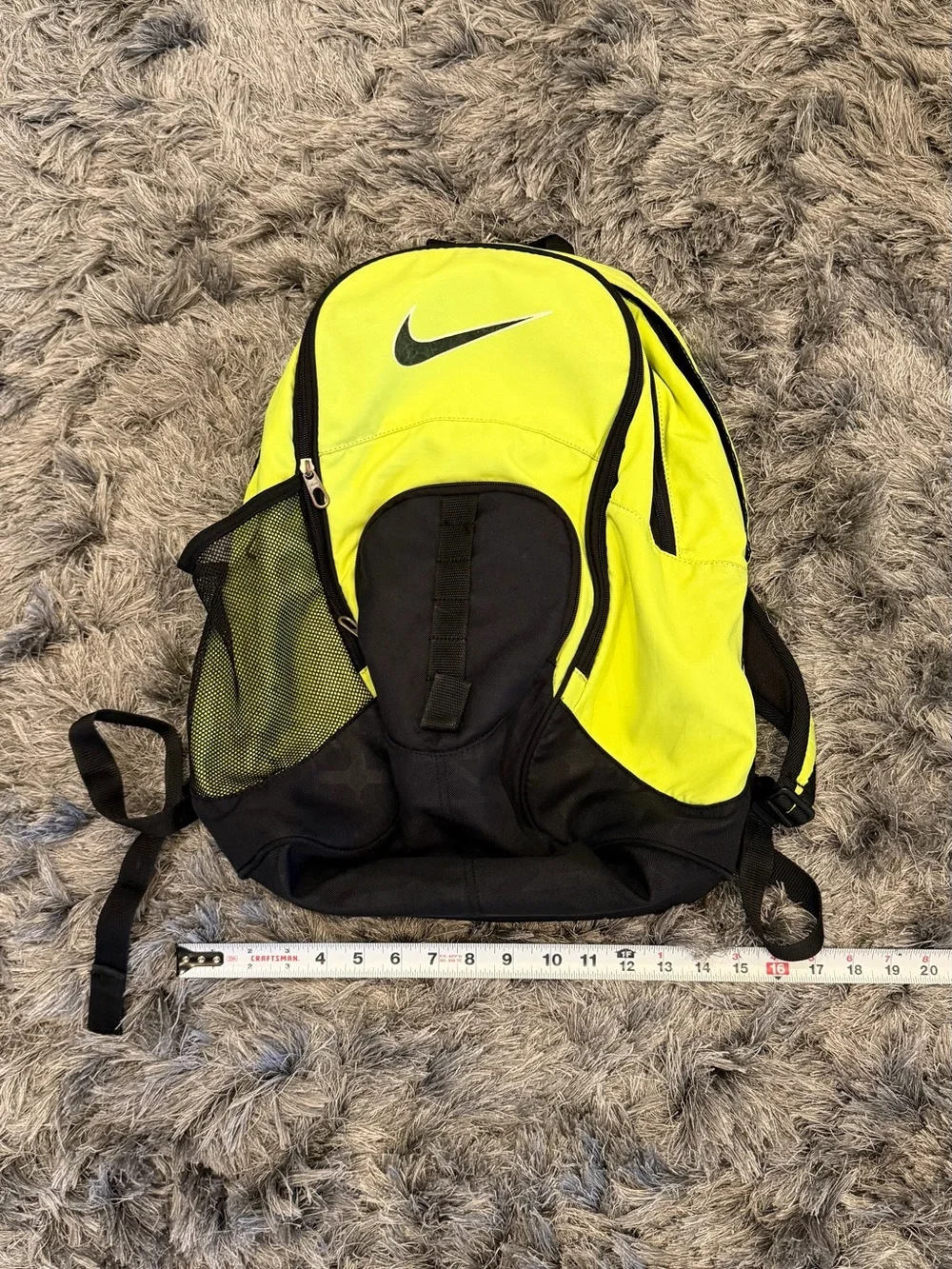 Nike Neon Yellow and Black Sports Backpack